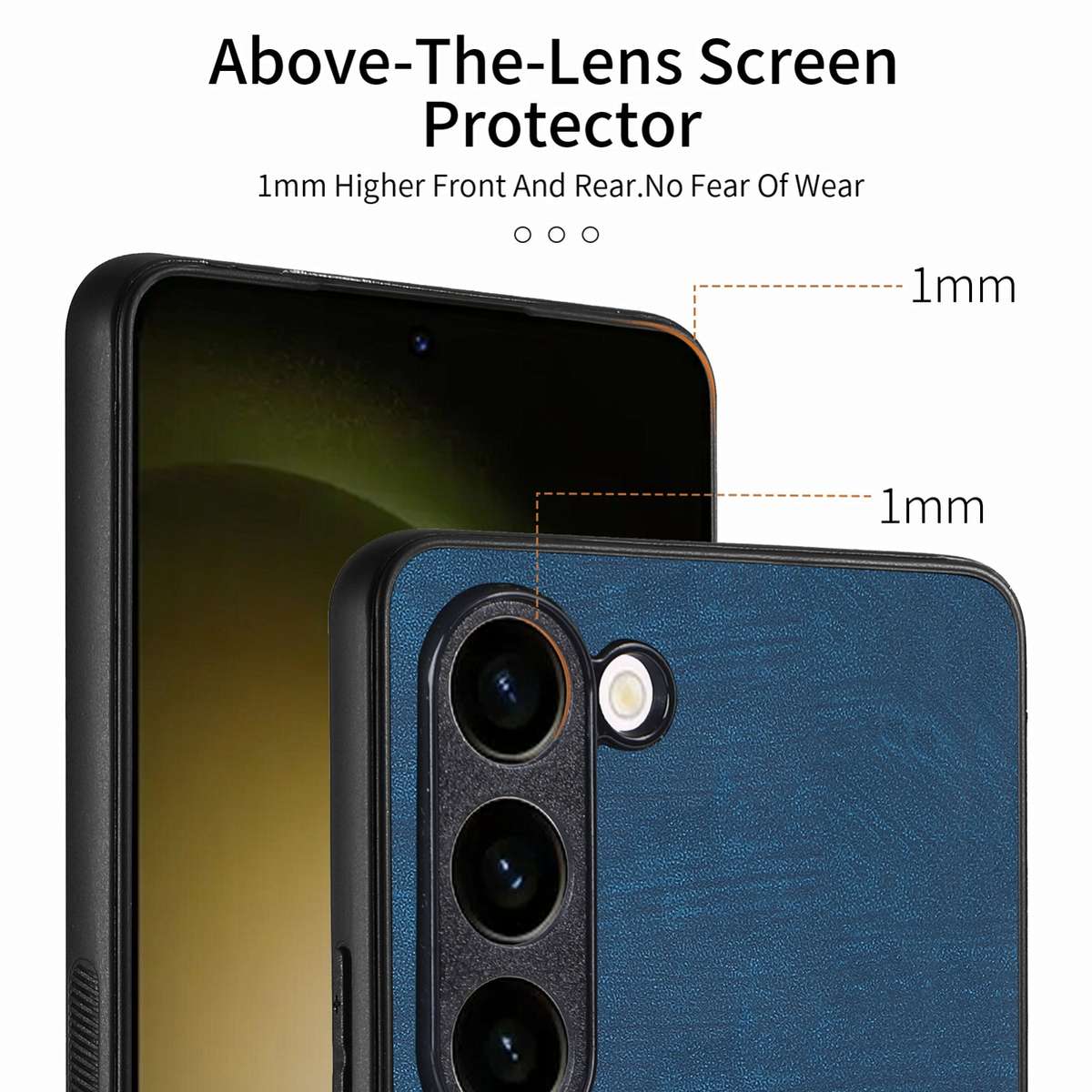 For Samsung Galaxy S23 FE 5G Vintage Leather PC Back Cover Phone Case(Blue)