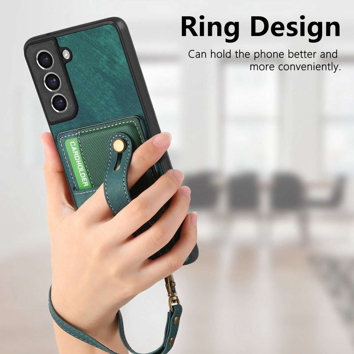 For Samsung Galaxy S21+ 5G Retro Cross Wristband Wallet Leather Back Phone Case(Green)