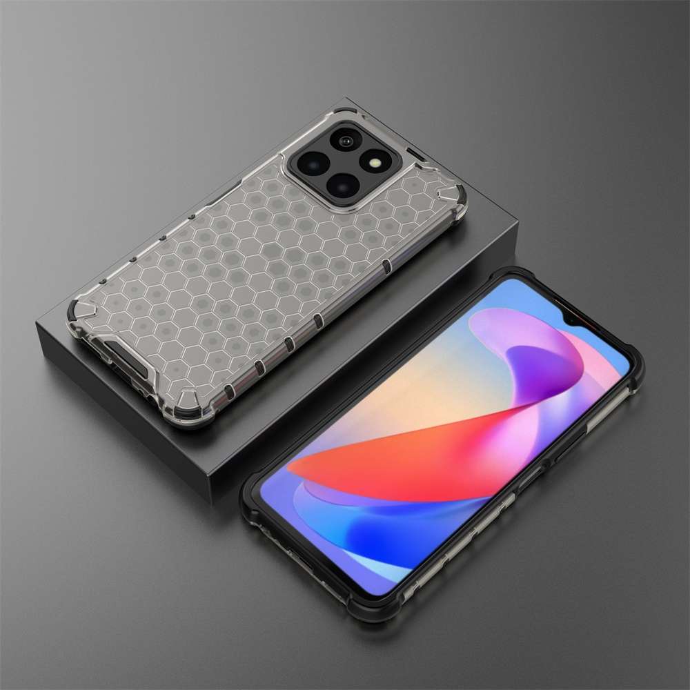 For Honor X6A 4G Shockproof Honeycomb Phone Case(Green)