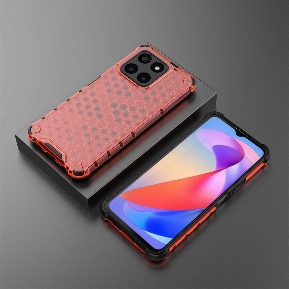 For Honor X6A 4G Shockproof Honeycomb Phone Case(Green)