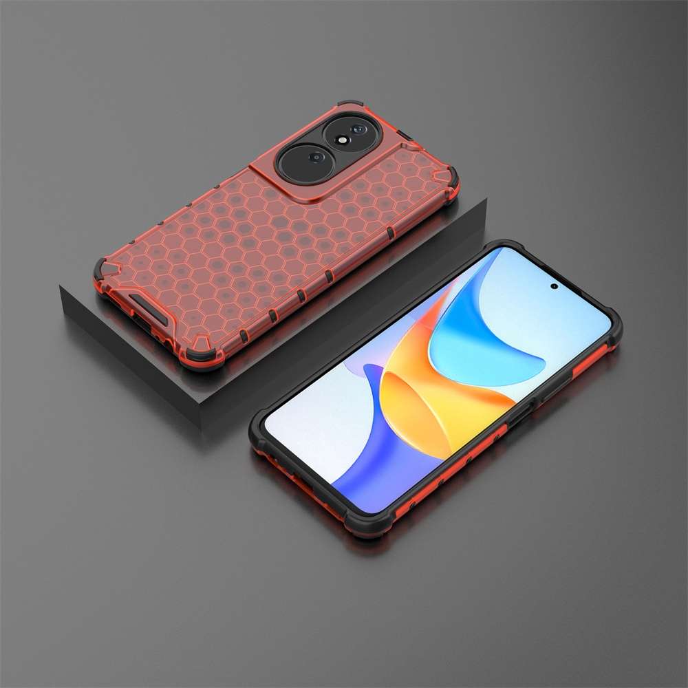 For Honor X7b Shockproof Honeycomb Phone Case(Green)