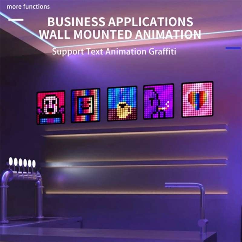 ID32 Advertising Desktop Dynamic Alarm Clock Pixel Screen Display IDM Art Cyberpunk Style Cartoon