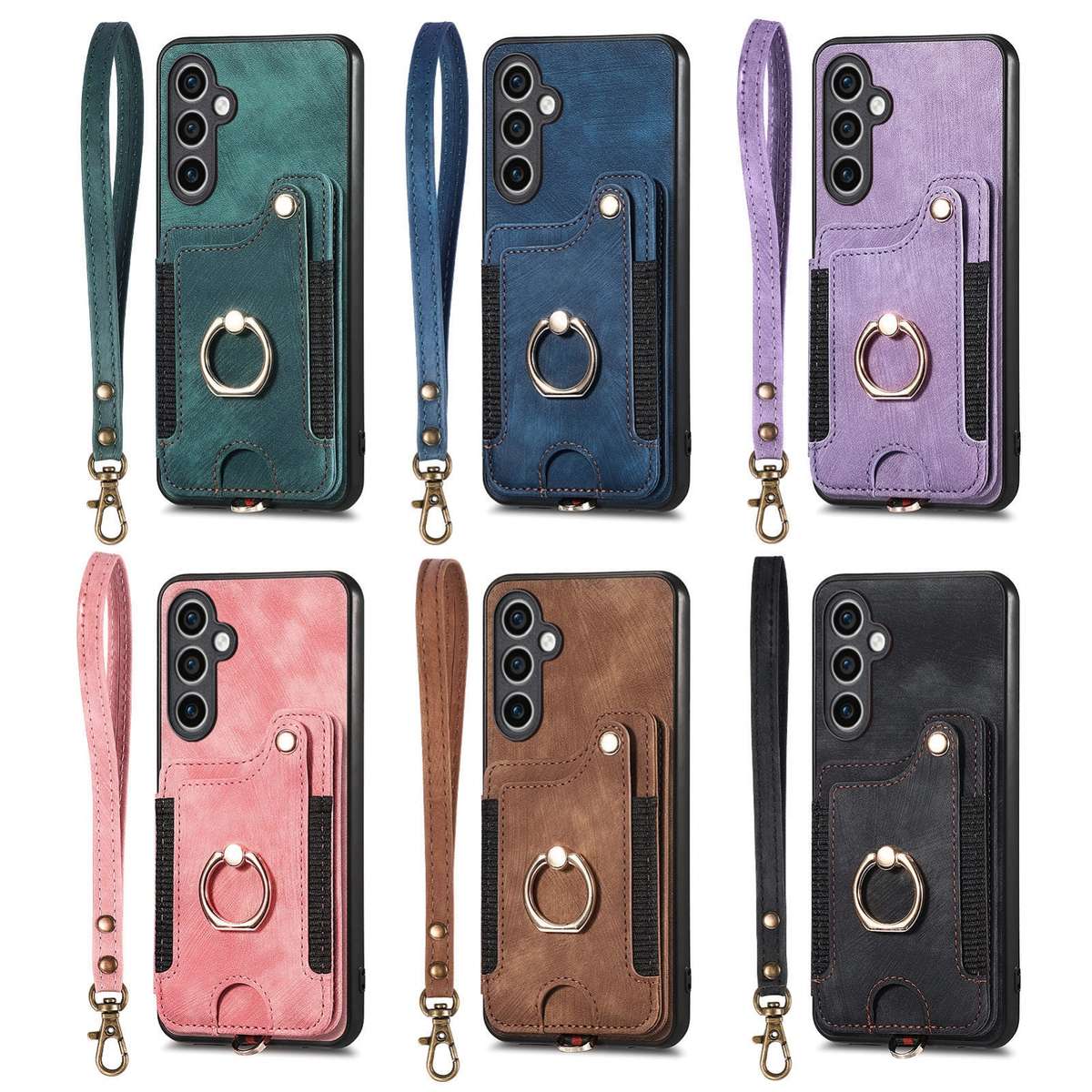 For Samsung Galaxy S23 FE 5G Retro Skin-feel Ring Multi-card Wallet Phone Case(Purple)