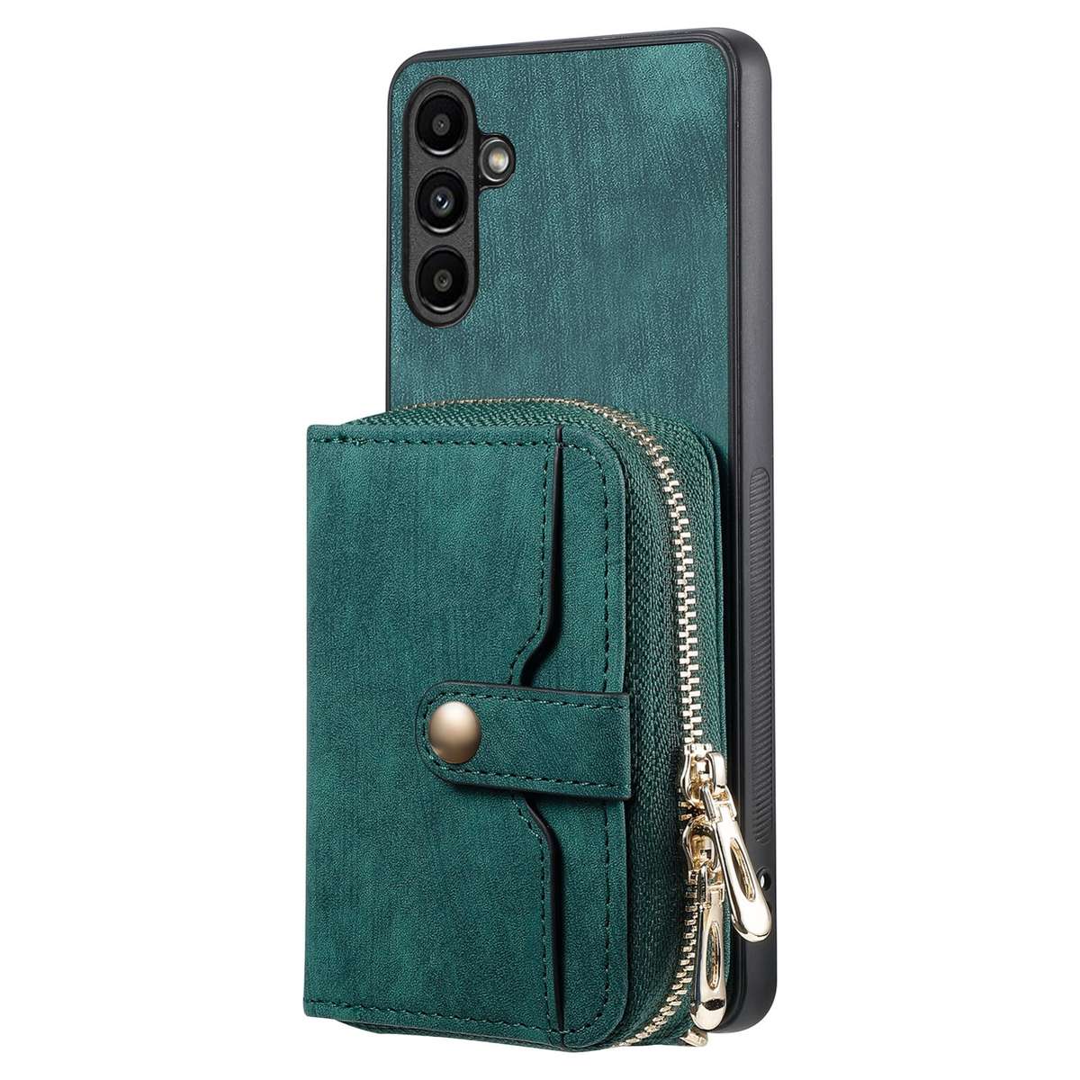 For Samsung Galaxy A34 Crossbody Multi-function Zipper Wallet Phone Case(Green)