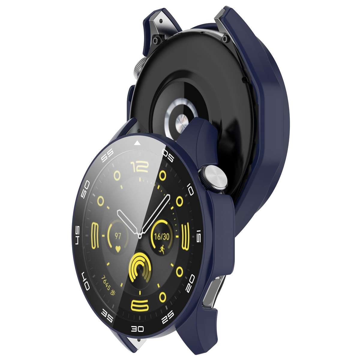 For Huawei Watch GT 4 46mm PC + Tempered Glass Integrated Watch Protective Cas ... (Midnight Blue)