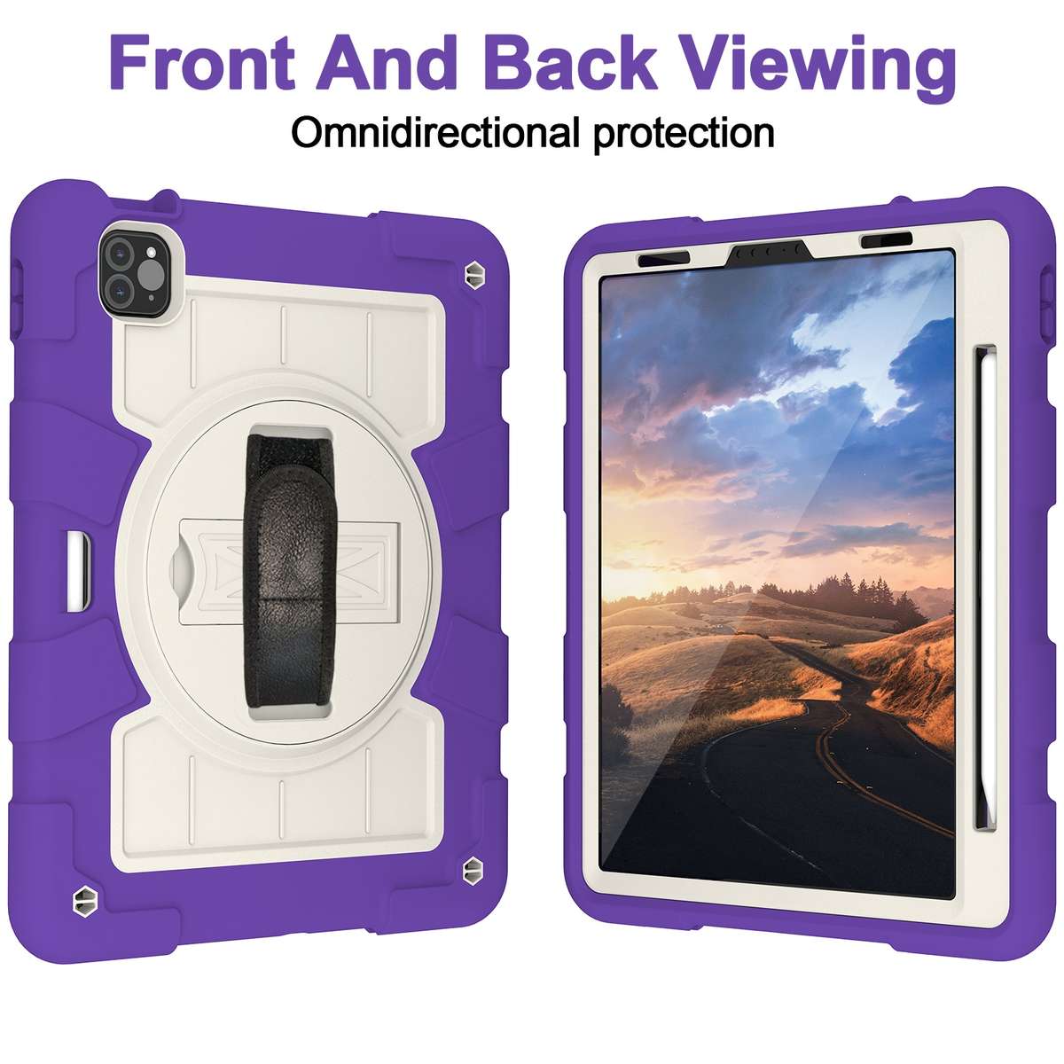 For iPad Pro 11 2018 / 2020 Silicone Hybrid PC Shockproof Tablet Case wi ... (Catharanthus Roseus)