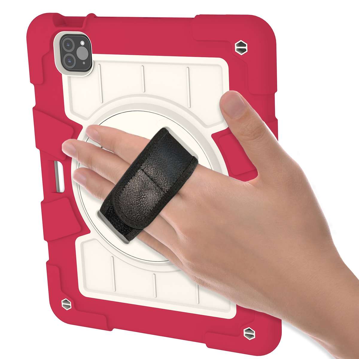 For iPad Pro 11 2018 / 2020 Silicone Hybrid PC Shockproof Tablet Case with Sh ... (Feifan Magenta)