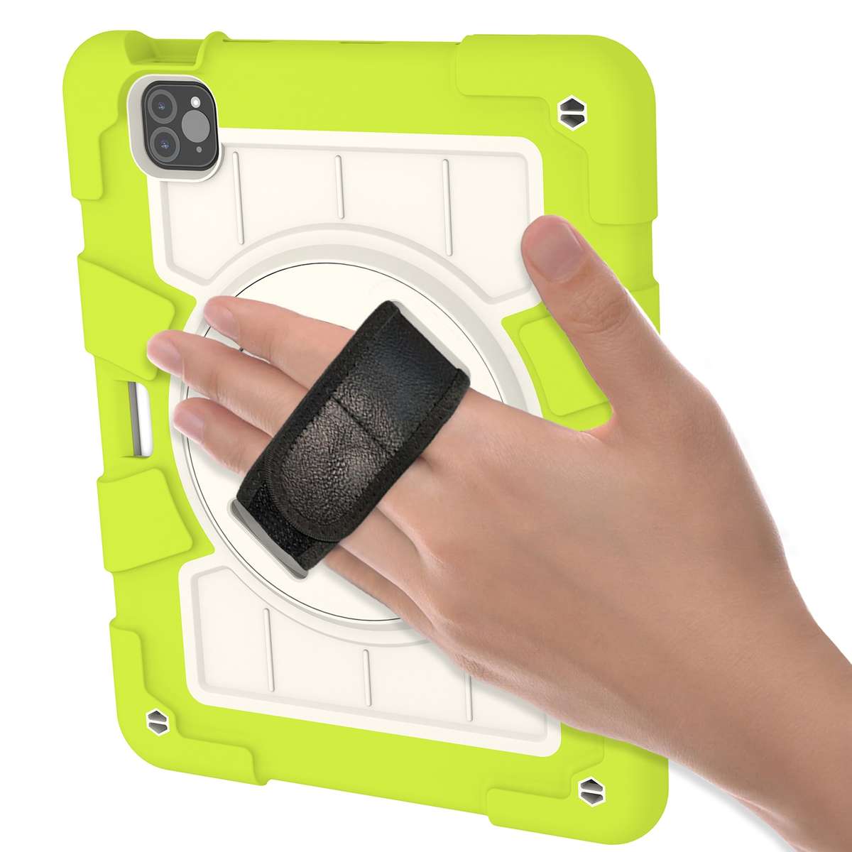 For iPad Pro 11 2018 / 2020 Silicone Hybrid PC Shockproof Tablet Case with ... (Love Birds Green)