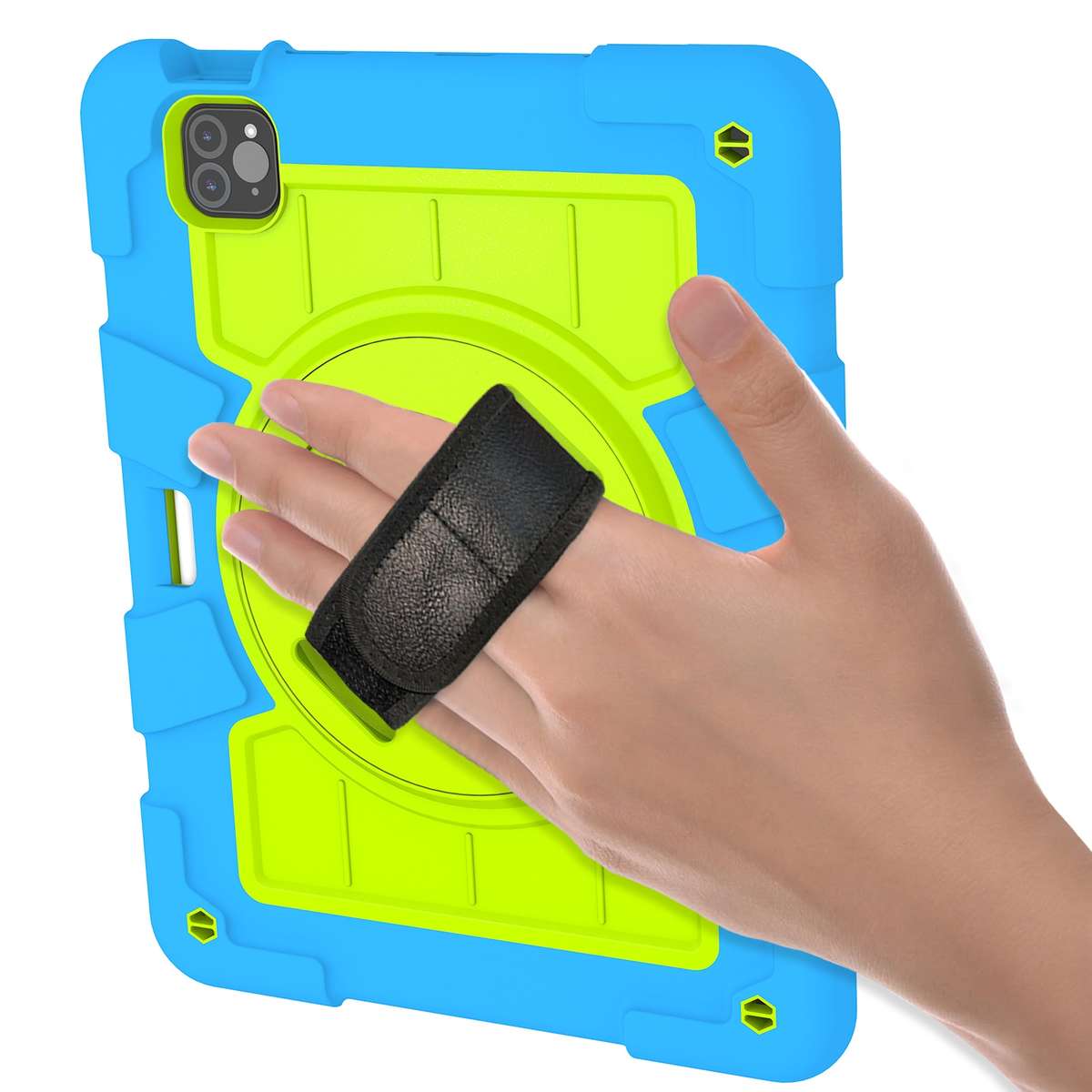 For iPad Pro 11 2018 / 2020 Silicone Hybrid PC Shockproof Tablet Case with Shou ... (Bluish-Green)