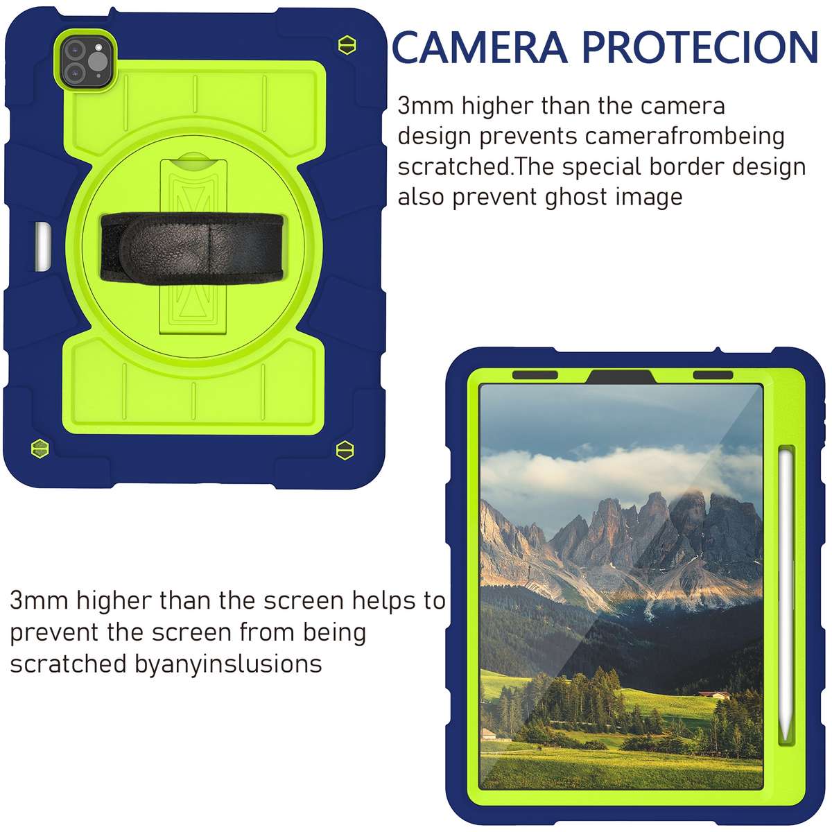 For iPad Pro 11 2018 / 2020 Silicone Hybrid PC Shockproof Tablet Case with ... (Tibetan Turquoise)