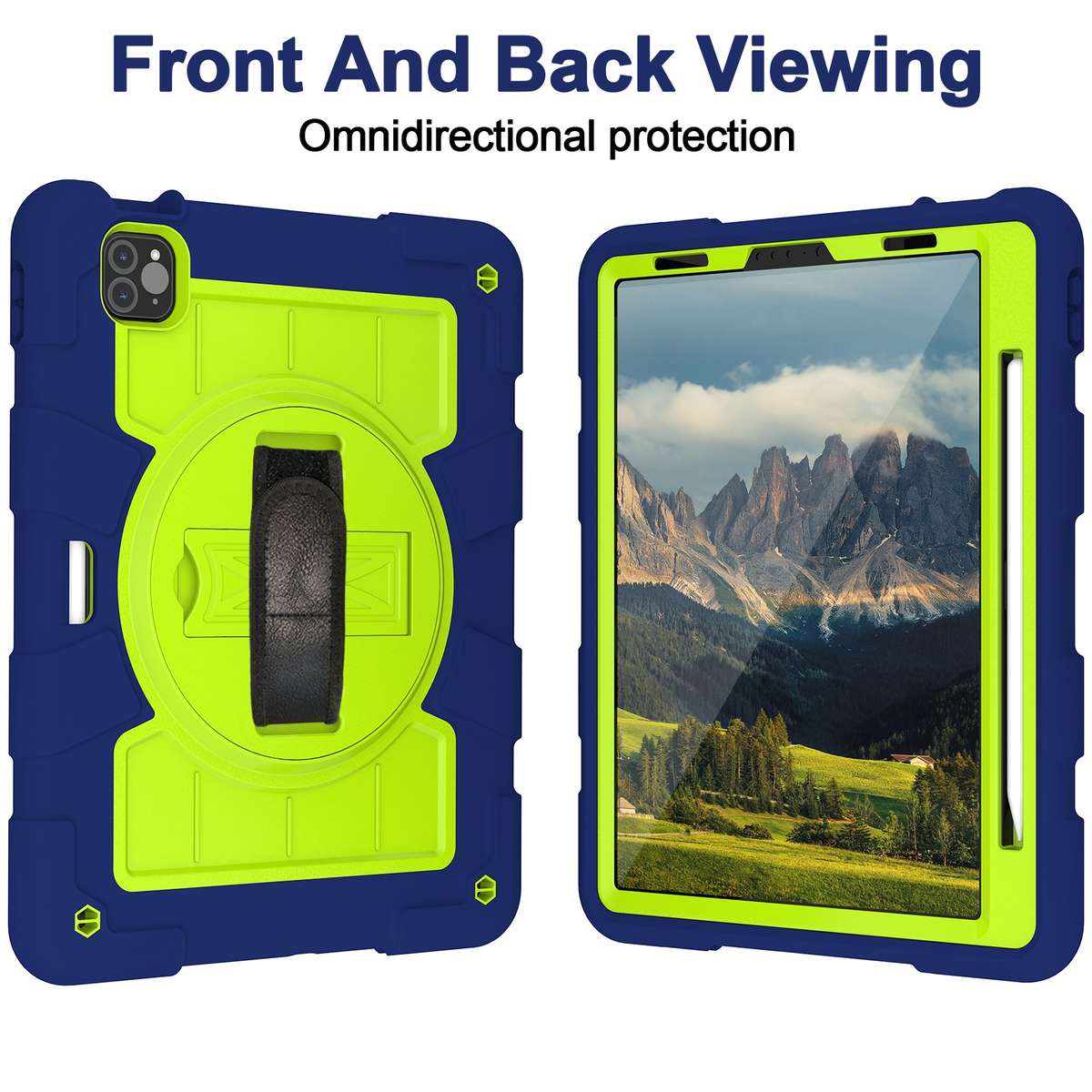For iPad Pro 11 2018 / 2020 Silicone Hybrid PC Shockproof Tablet Case with ... (Tibetan Turquoise)