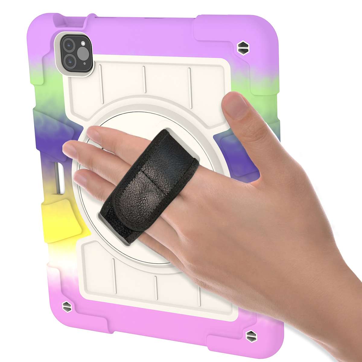 For iPad Pro 11 2018 / 2020 Silicone Hybrid PC Shockproof Tablet Case with S ... (Colorful Purple)