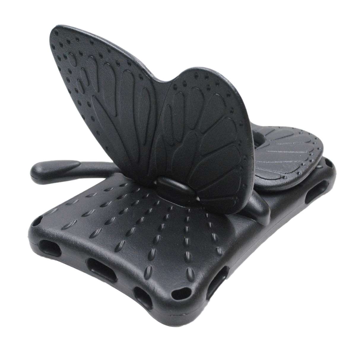 For Samsung Galaxy Tab A11 / A9 Butterfly Bracket Kids EVA Shockproof Tablet Case(Black)