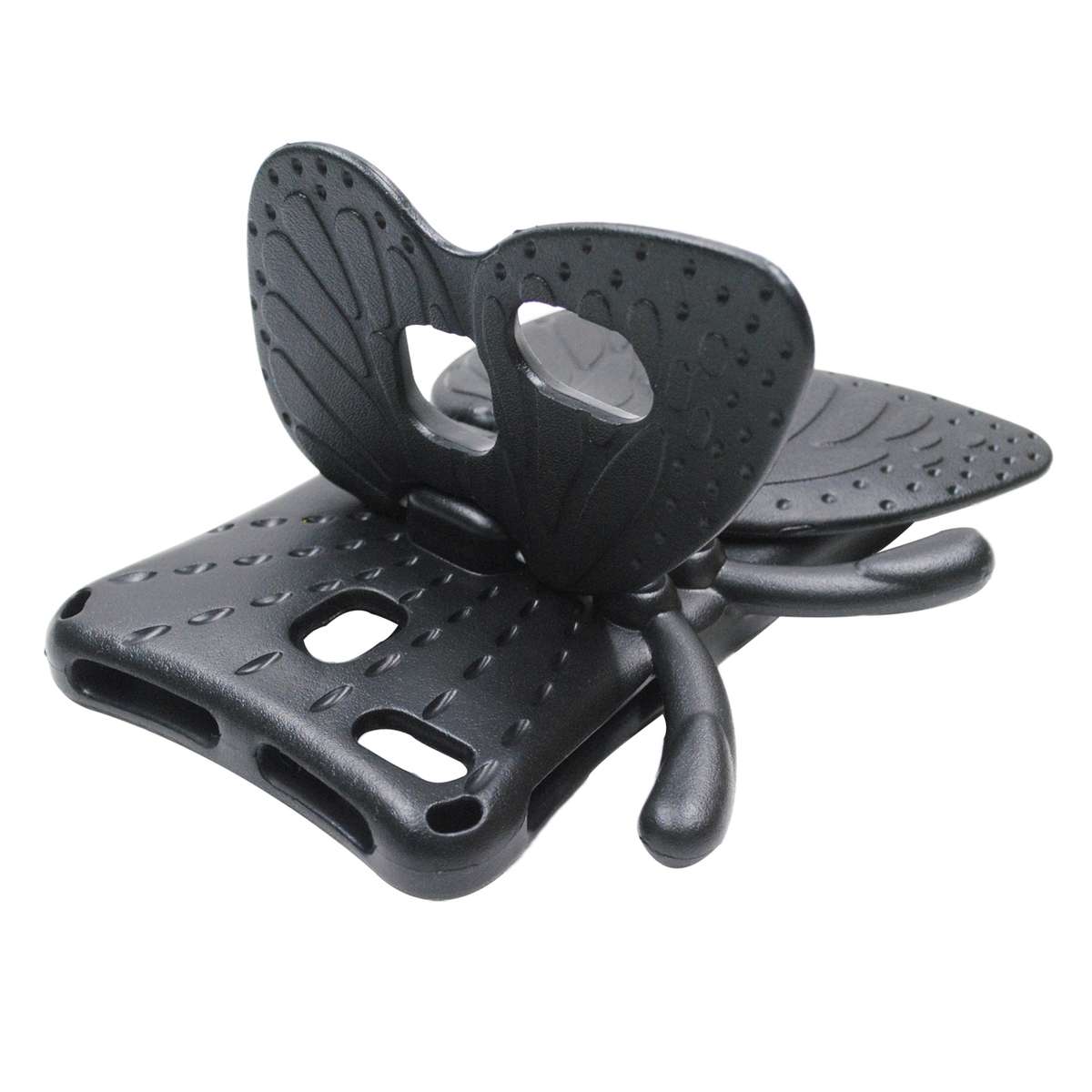 For Samsung Galaxy Tab A11 / A9 Butterfly Bracket Kids EVA Shockproof Tablet Case(Black)
