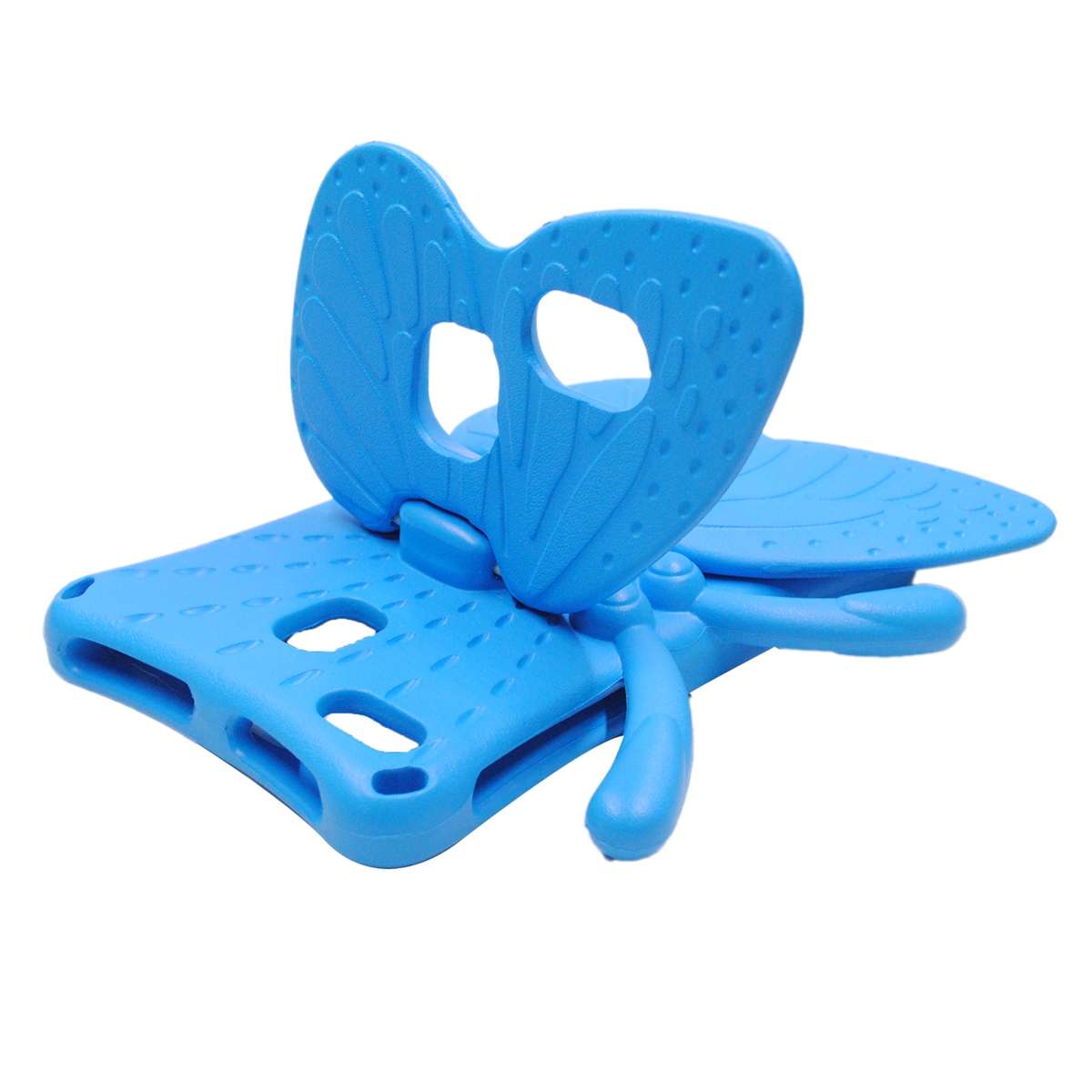 For Samsung Galaxy Tab A11 / A9 Butterfly Bracket Kids EVA Shockproof Tablet Case(Blue)