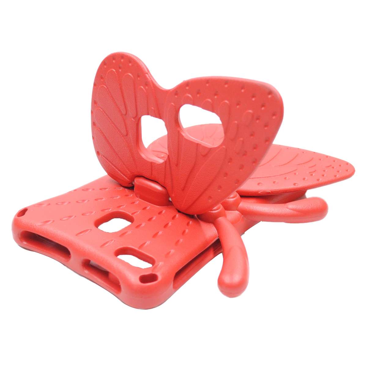 For Samsung Galaxy Tab A11 / A9 Butterfly Bracket Kids EVA Shockproof Tablet Case(Red)