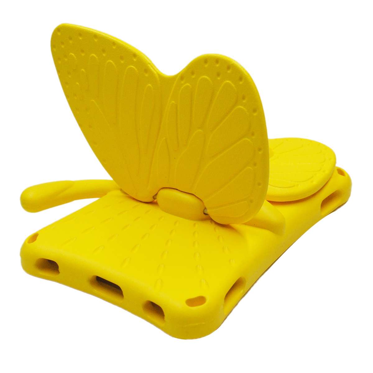 For Samsung Galaxy Tab A11 / A9 Butterfly Bracket Kids EVA Shockproof Tablet Case(Yellow)