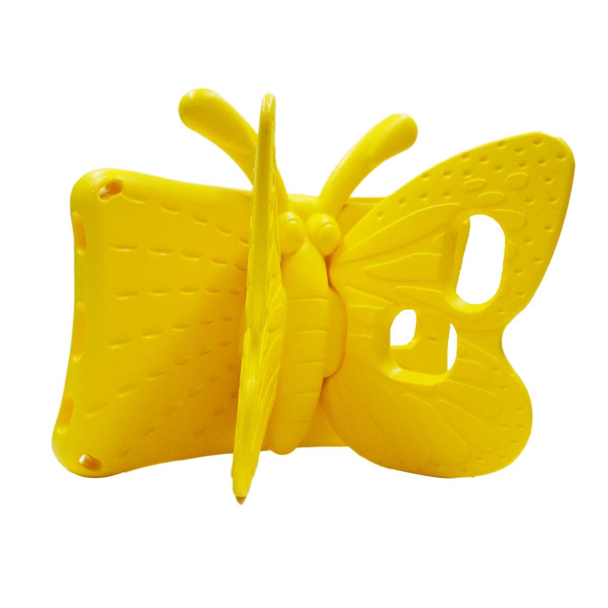 For Samsung Galaxy Tab A11 / A9 Butterfly Bracket Kids EVA Shockproof Tablet Case(Yellow)