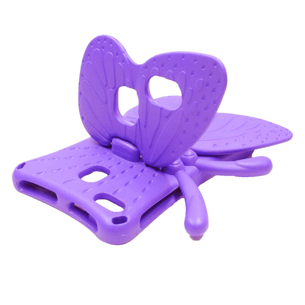 For Samsung Galaxy Tab A11 / A9 Butterfly Bracket Kids EVA Shockproof Tablet Case(Purple)