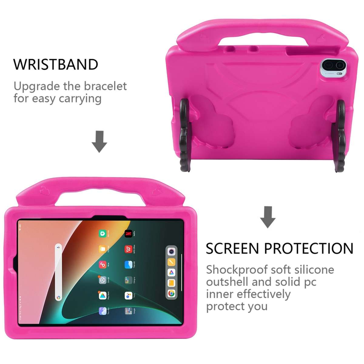 For Samsung Galaxy Tab A9+ 10.95 2023 Thumb Bracket EVA Shockproof Tablet Case(Blue)