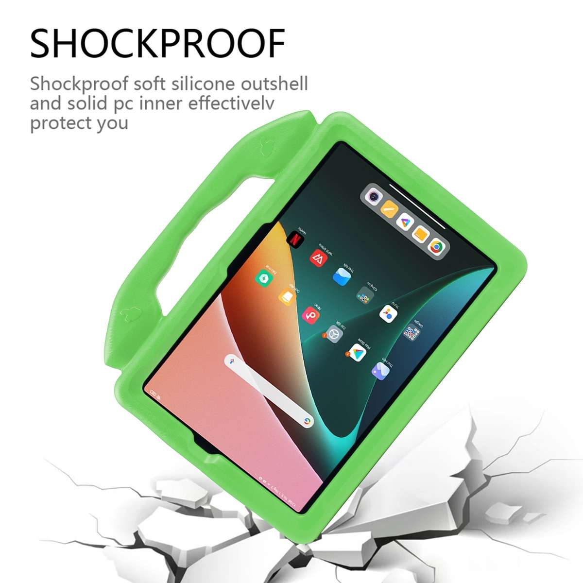 For Samsung Galaxy Tab A9+ 10.95 2023 Thumb Bracket EVA Shockproof Tablet Case(Blue)