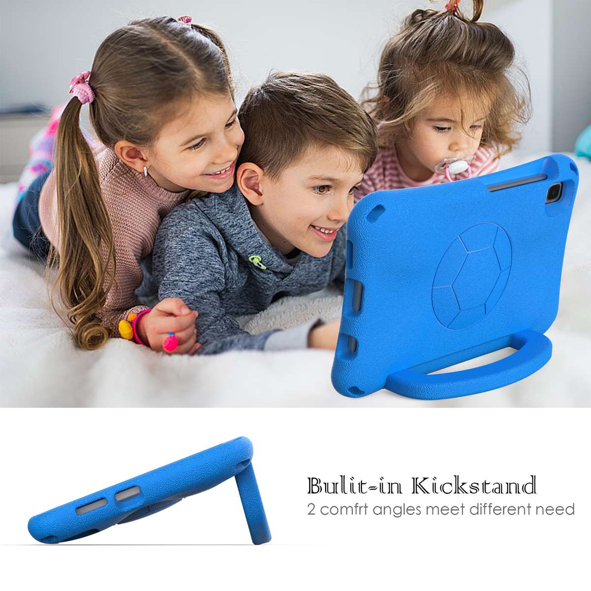 For Samsung Galaxy Tab A7 Lite 8.7 T220/T225 Handle Football Shaped EVA Shockproof Tabl ... (Blue)