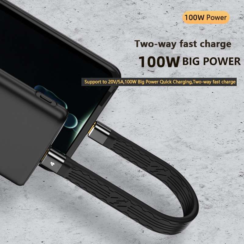 22cm Thunderbolt 4 USB-C / Type-C Male to Male PD 100W Charge FPC Data Cable