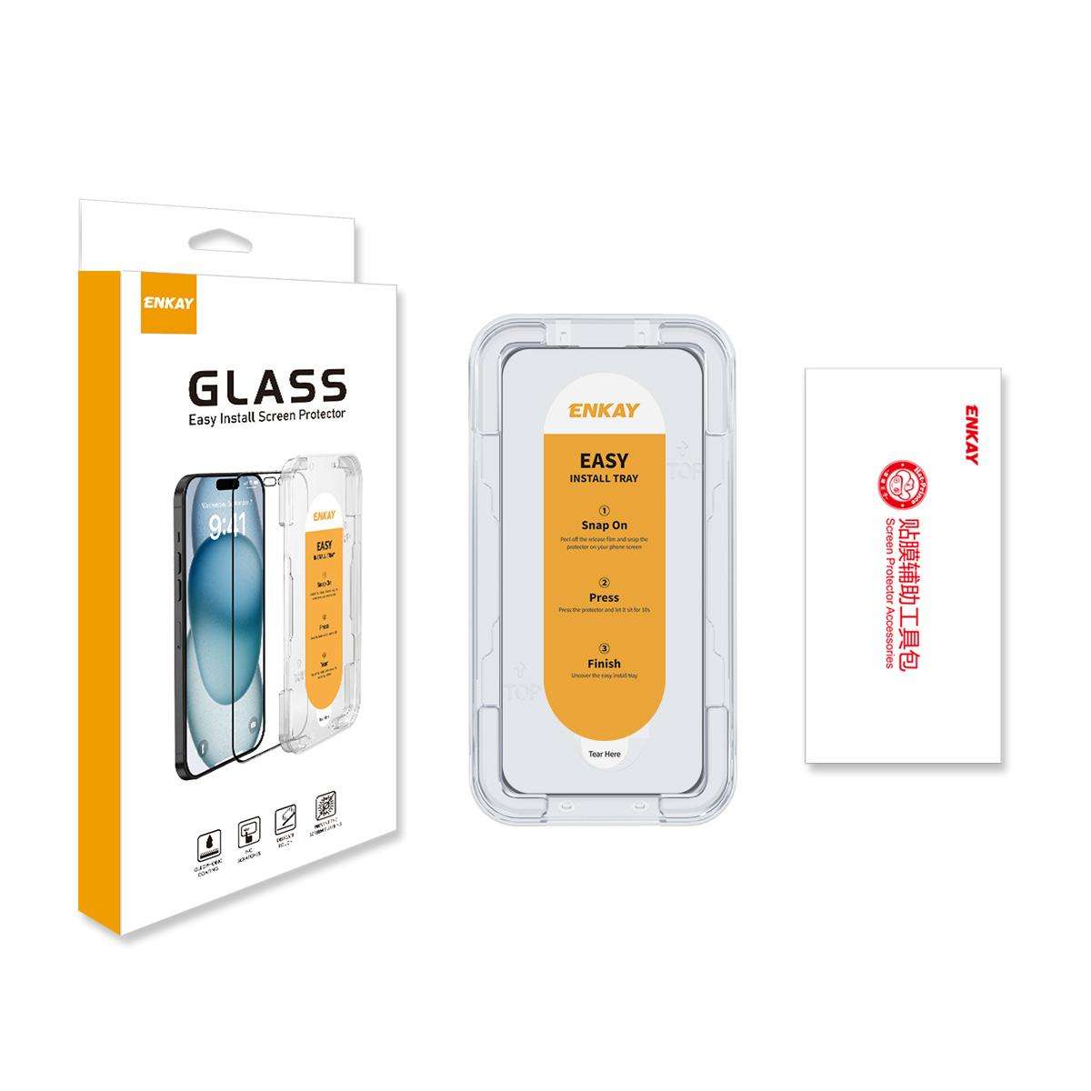 For iPhone 14 Plus ENKAY Easy Install High Alumina Silicon Full Glass Film