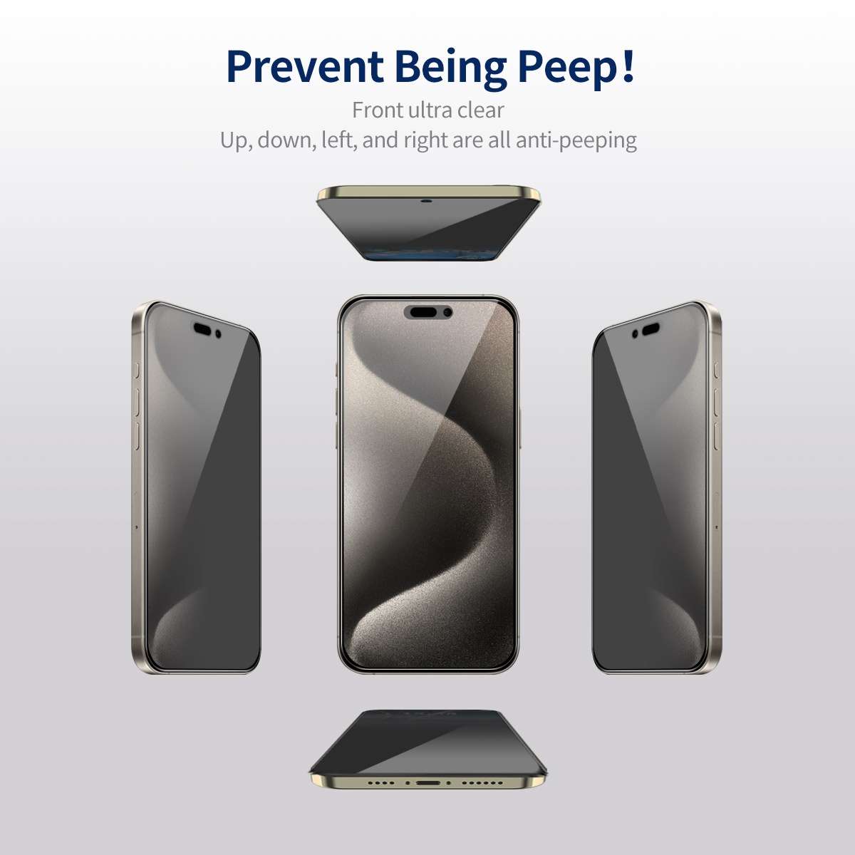 For iPhone 14 Pro Max 5pcs ENKAY Hat-Prince 360 Degree Anti-peeping Privacy Full Screen Tempered G