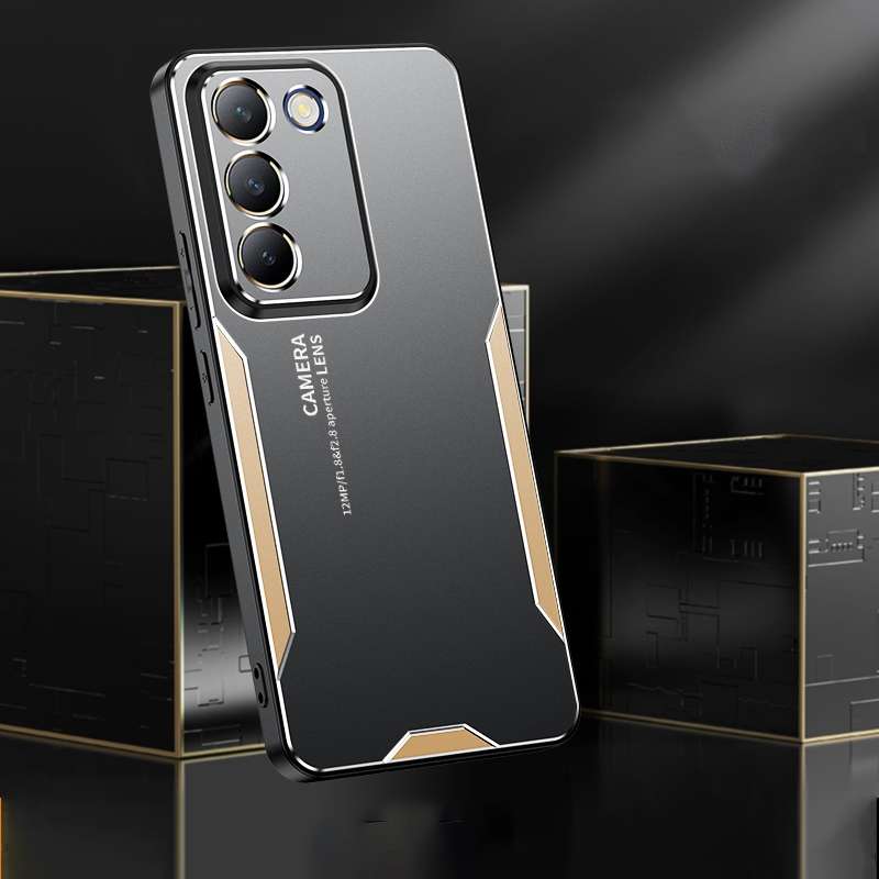 For vivo Y100 5G Global Blade Series TPU Hybrid Metal Phone Case(Gold)