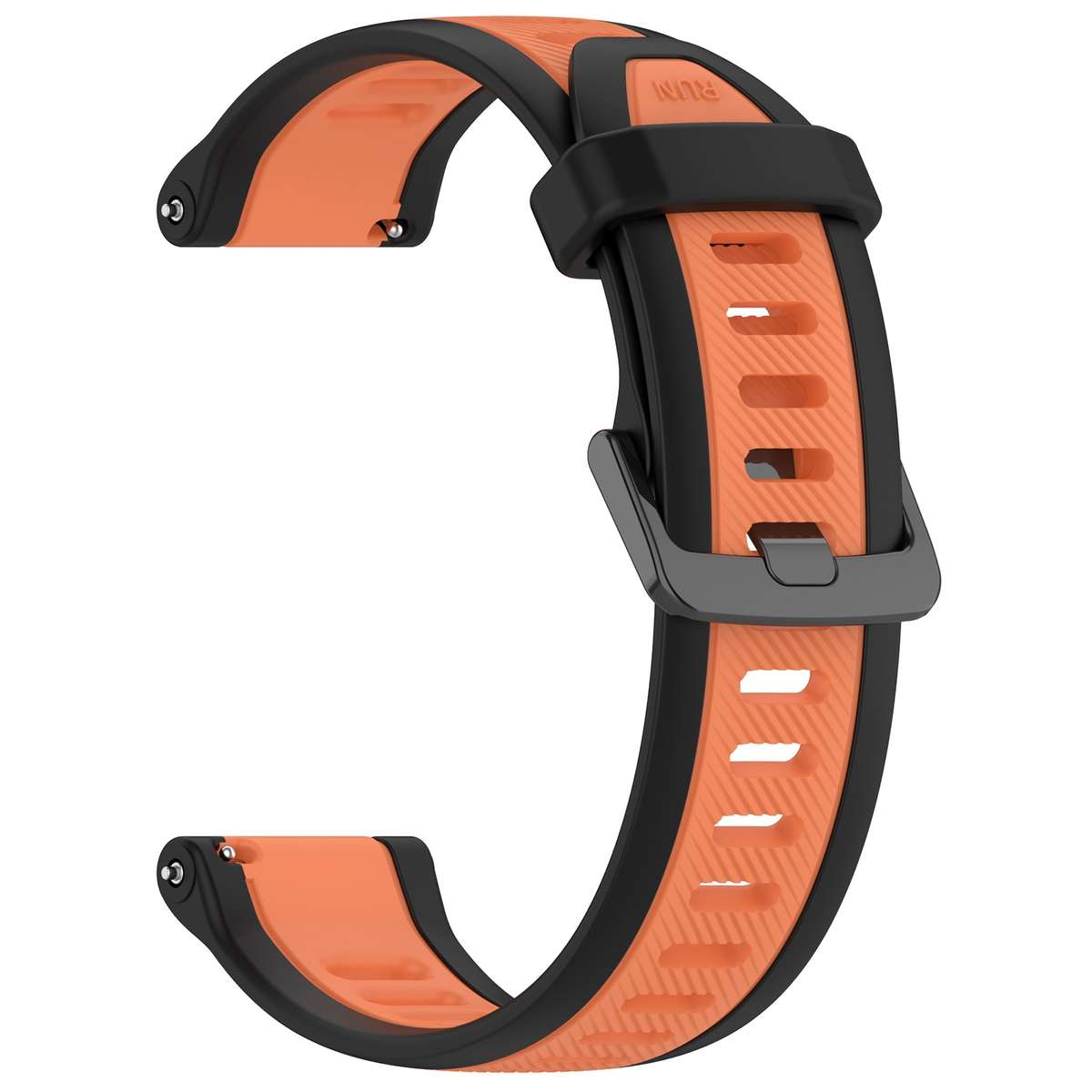 For Samsung Galaxy Watch Active 2 44mm 20mm Two Color Textured Silicone Watch Band(Orange+Black