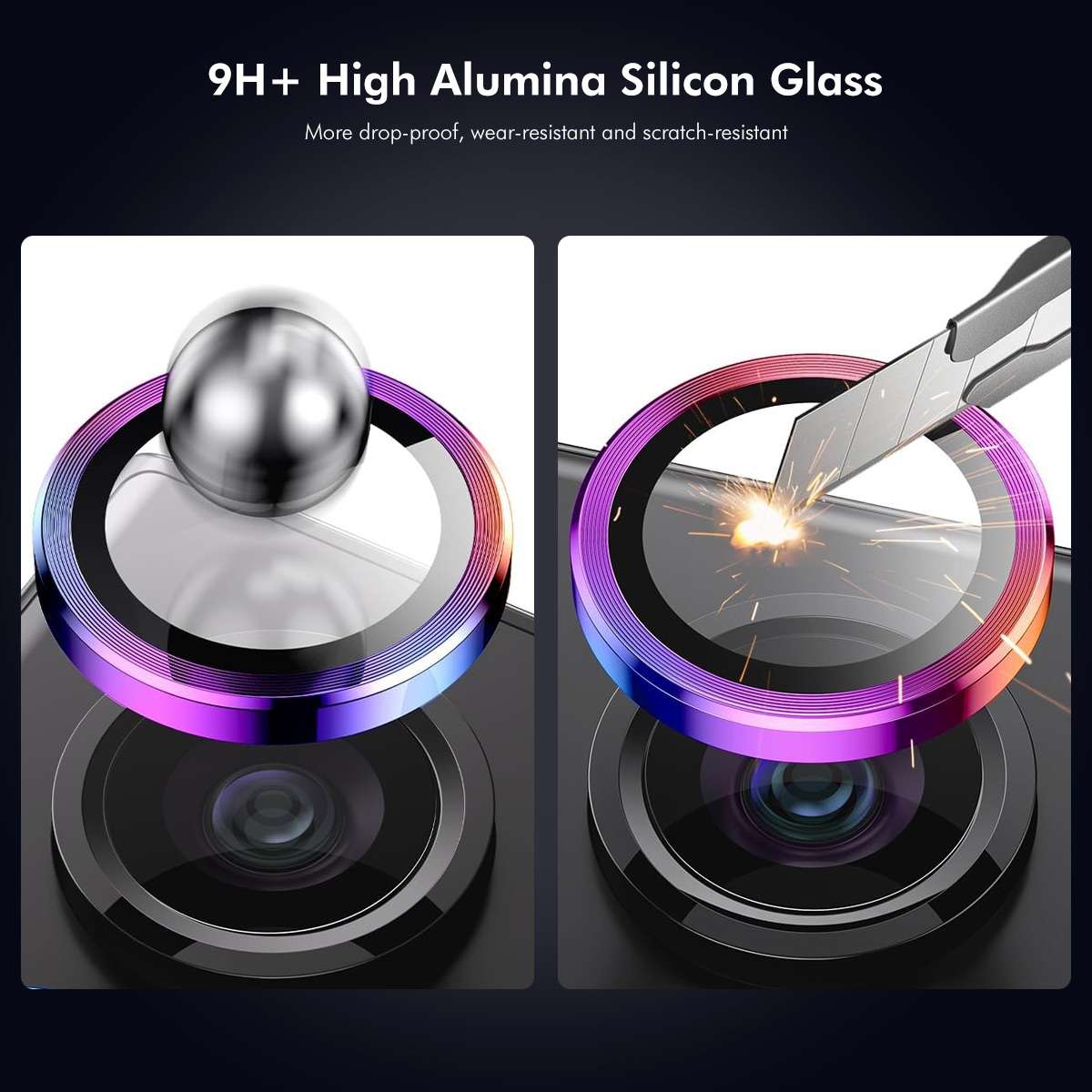 For iPhone 13 Pro / 13 Pro Max ENKAY Hat-Prince AR 9H Rear Lens Aluminium Allo ... (Graphite Grey)
