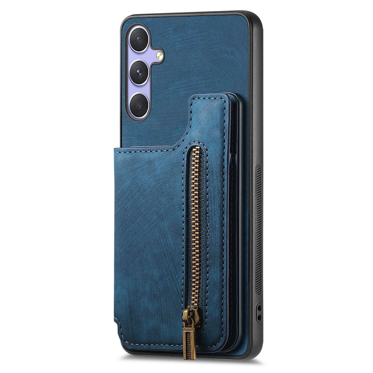 For Samsung Galaxy S25 Ultra 5G Retro Leather Zipper Wallet Back Phone Case(Blue)