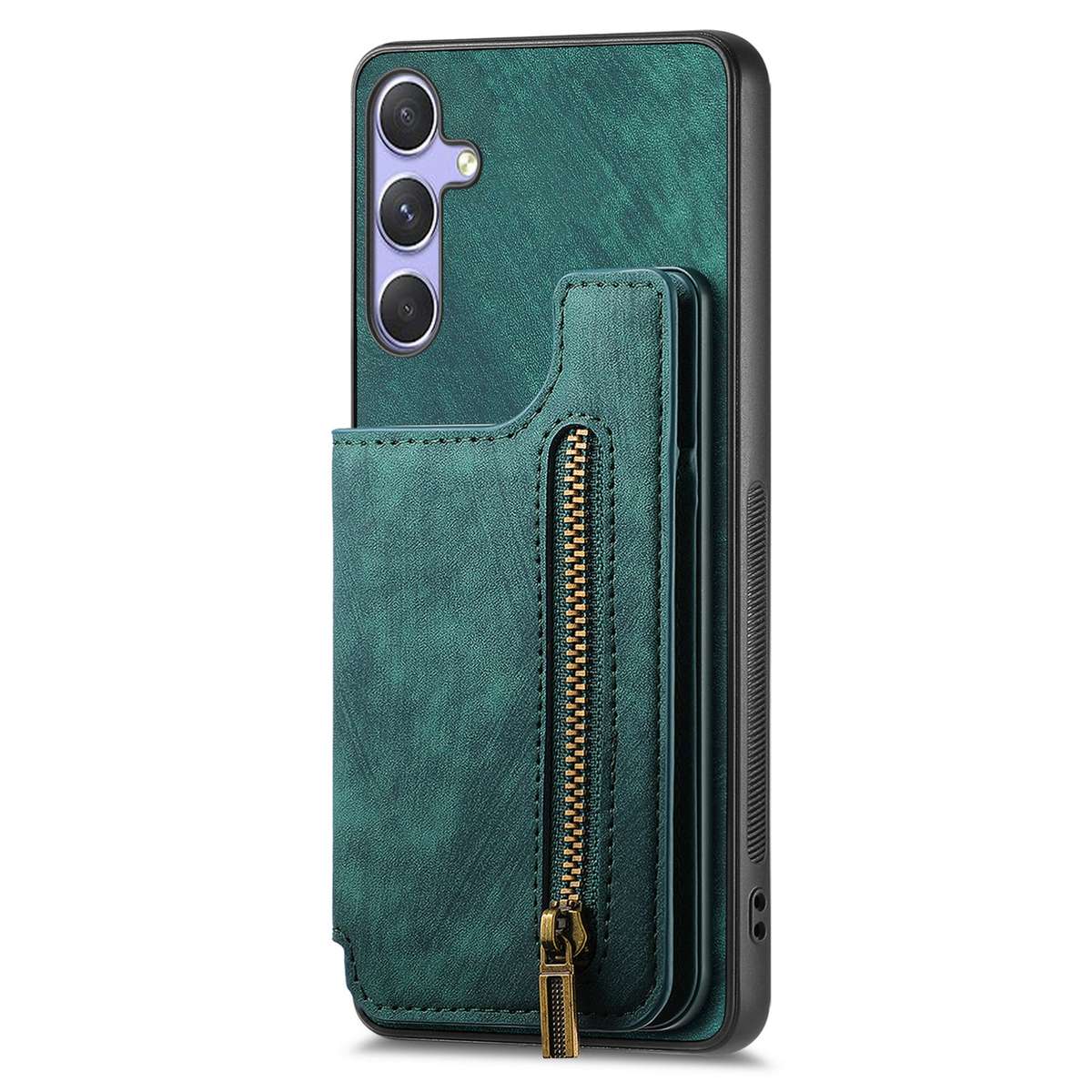 For Samsung Galaxy S25 Ultra 5G Retro Leather Zipper Wallet Back Phone Case(Green)