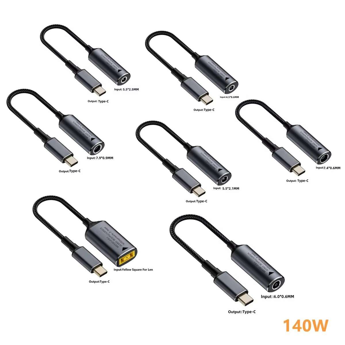 140W Computer Charging Adapter For Lenovo Thinkpad / ThinkB ... (DC 7.9 x 0.9mm to USB-C / Type-C)