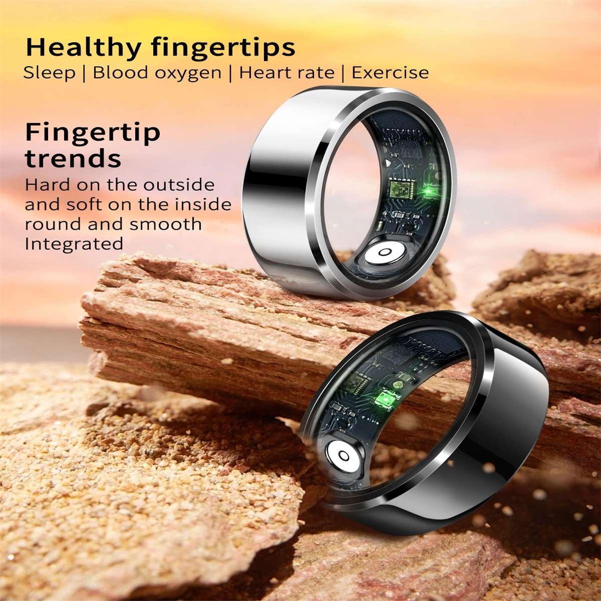 R6 SIZE 9 Smart Ring, Support Heart Rate / Blood Oxygen / Sleep Monitoring(Black)