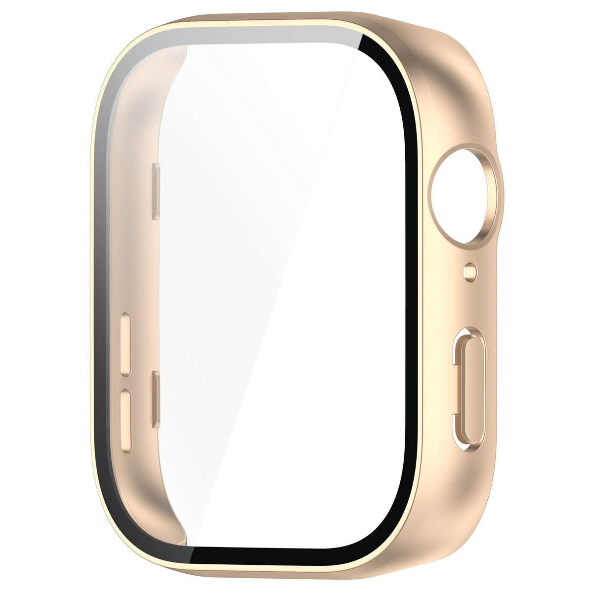 For Huawei Watch Fit 3 PC + Tempered Film Integrated Watch Protective Case(Matte Gold)