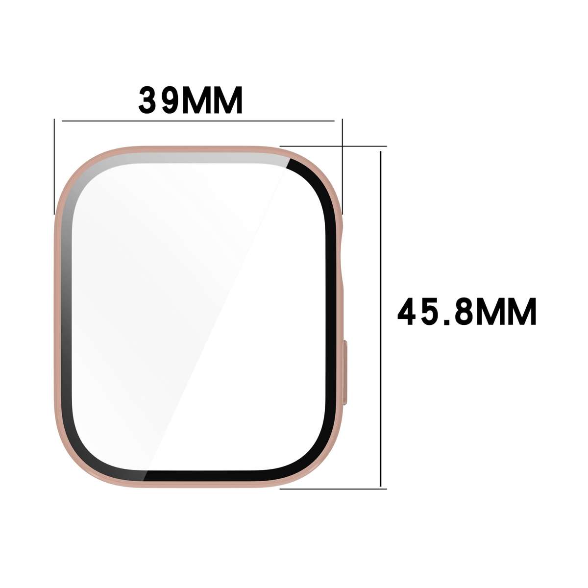 For Huawei Watch Fit 3 PC + Tempered Film Integrated Watch Protective Case(Matte Pink)