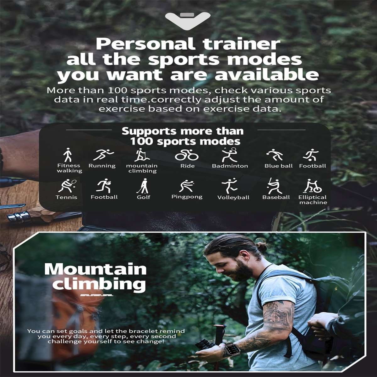 KR82 2.1 inch Color Screen Smart Watch, Support Bluetooth Call / Health Monitoring(Camouflage B