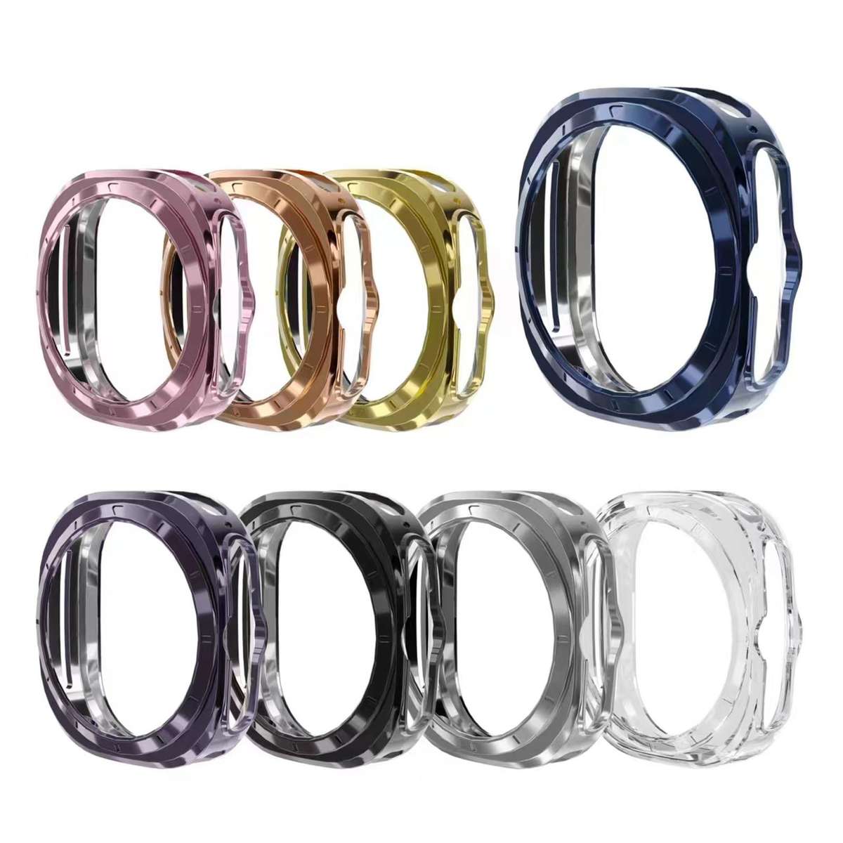 For Samsung Galaxy Watch 7 44mm Full Coverage TPU Electroplated Watch Protective Case(Black)