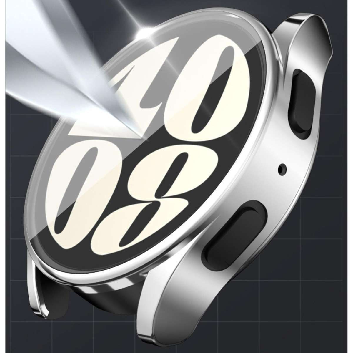 For Samsung Galaxy Watch 7 44mm Full Coverage TPU Electroplated Watch Protective Case(Black)