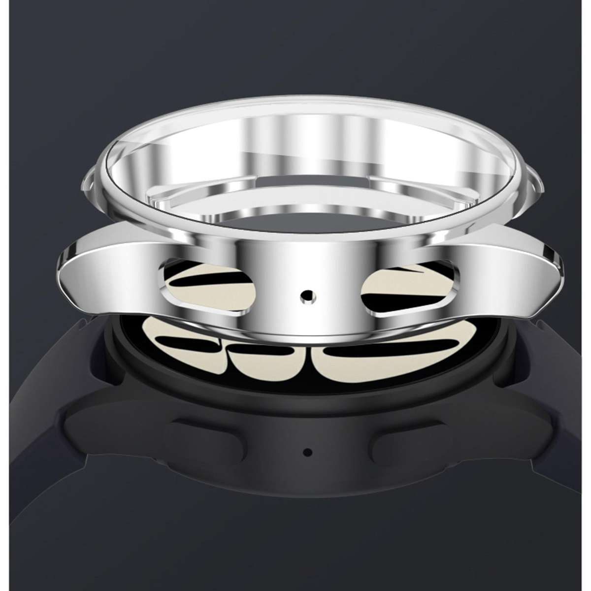 For Samsung Galaxy Watch 7 44mm Full Coverage TPU Electroplated Watch Protective Case(Black)