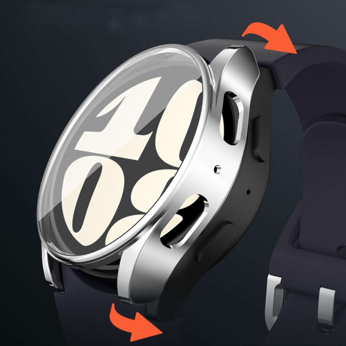 For Samsung Galaxy Watch 7 44mm Full Coverage TPU Electroplated Watch Protective Case(Black)