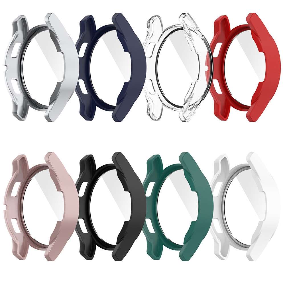 For Samsung Galaxy Watch FE 40mm PC + Tempered Glass Film Integrated Watch Protective Case(Red)