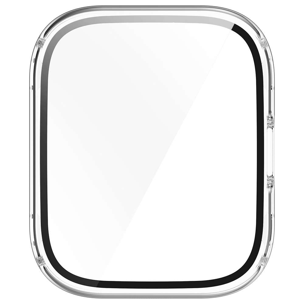 For Amazfit bip5 Unity PC + Tempered Glass Film Integrated Watch Protectiv ... (Transparent White)