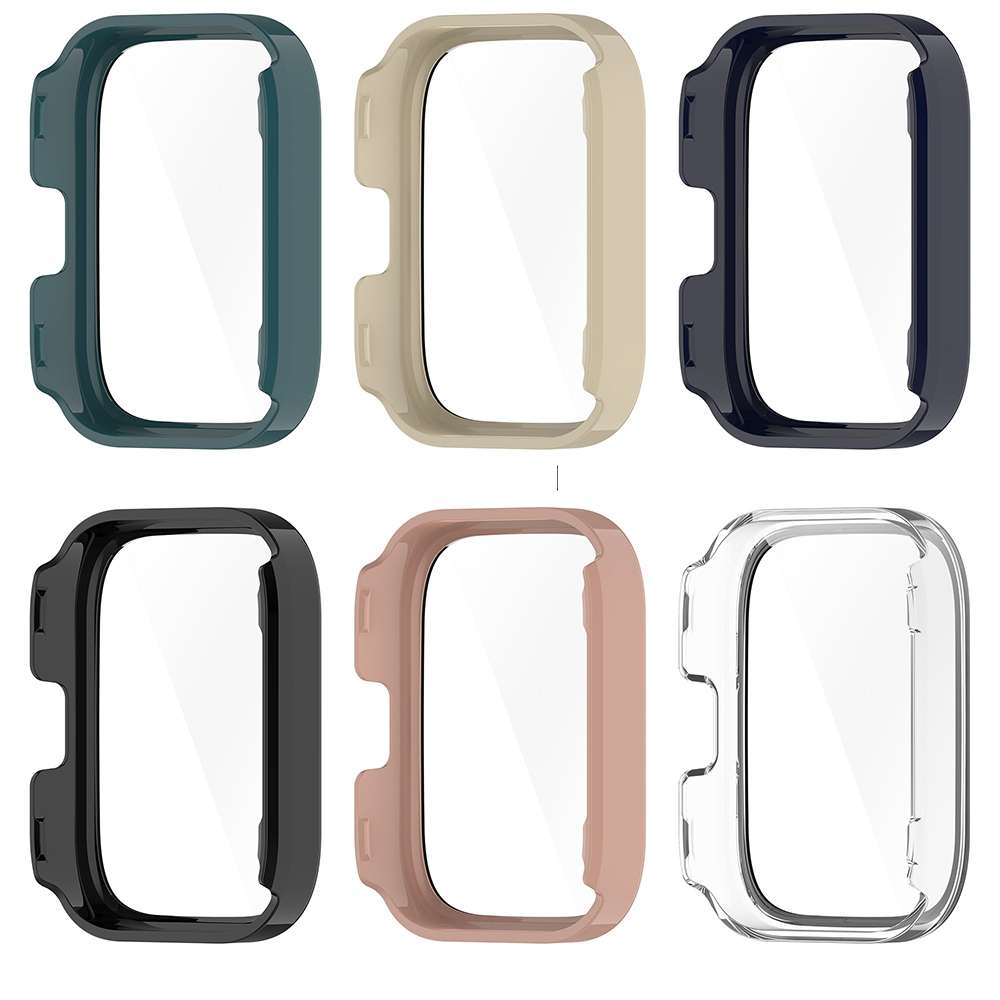 For Amazfit bip5 Unity PC + Tempered Glass Film Integrated Watch Protectiv ... (Transparent White)