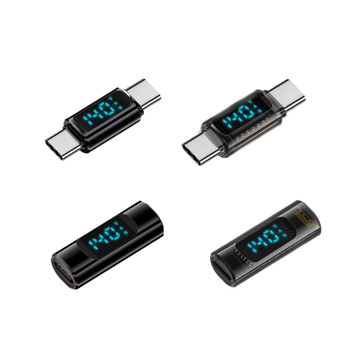 Type-C Male to Type-C Male 40Gbps Data Transmission PD140W Digital Display Adapter(Black)