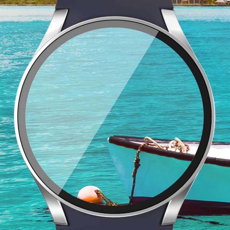 For Samsun Galaxy Watch 7 44mm PC + Tempered Film Integrated Watch Protective Case(Starlight)
