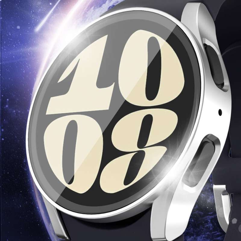 For Samsun Galaxy Watch 7 44mm PC + Tempered Film Integrated Watch Protective Case(Starlight)