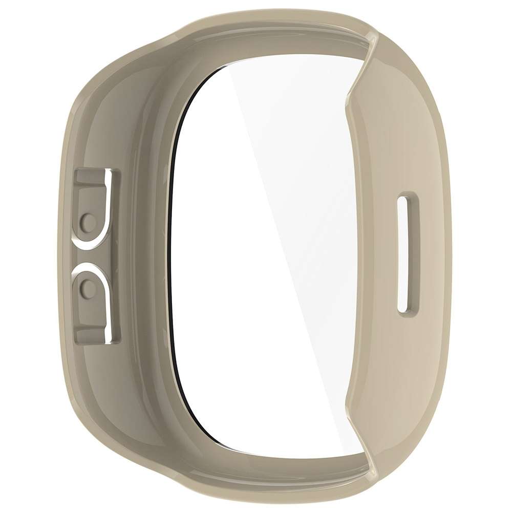 For Fitbit Ace LTE PC + Tempered Glass Film Integrated Watch Protective Case(Ivory White)